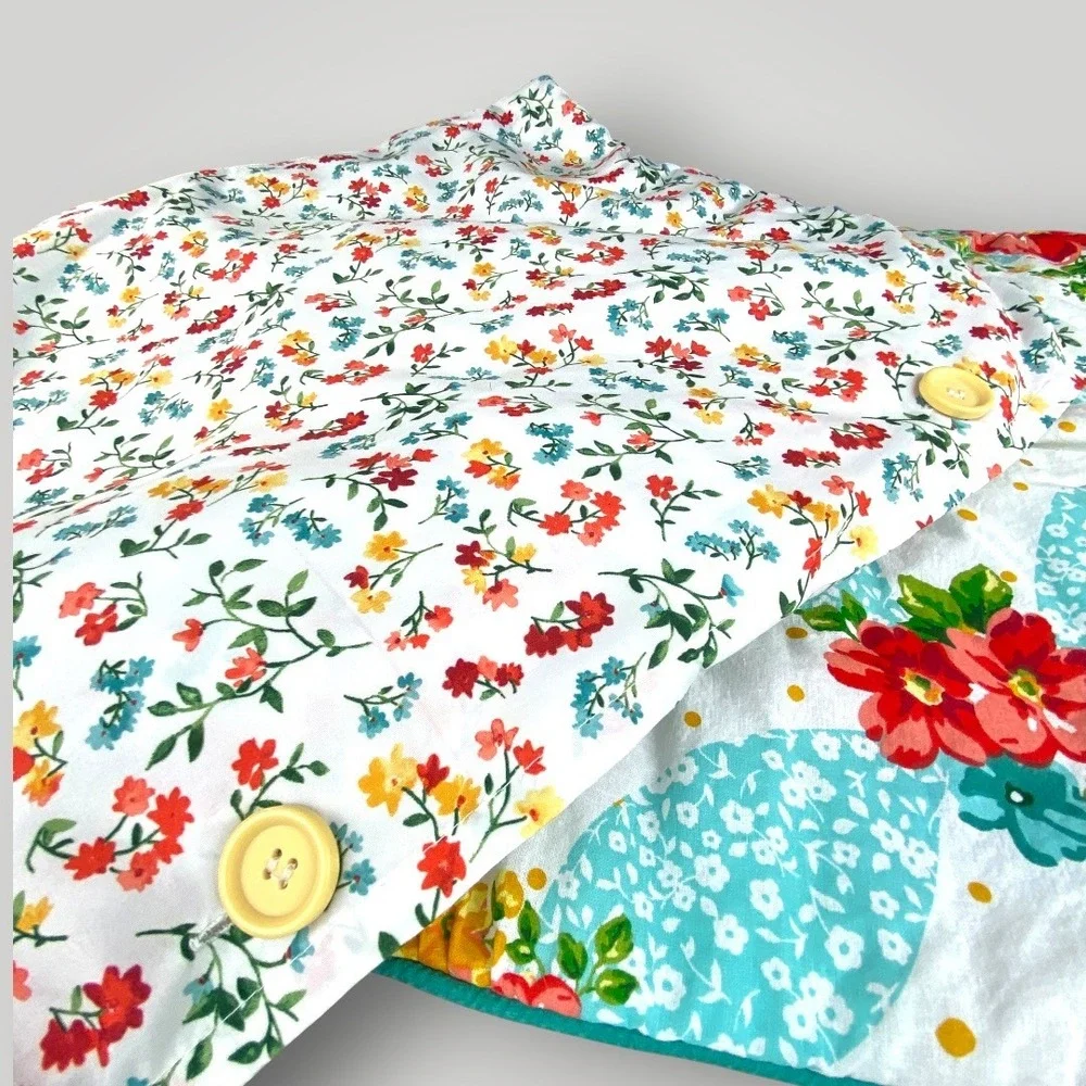 Pioneer Woman King Pillow Shams Floral Cottage Farmhouse Set 2 Boho‎ Decor